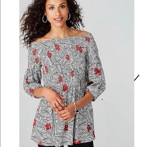 J.Jill NWT peplum 3/4 sleeve blouse